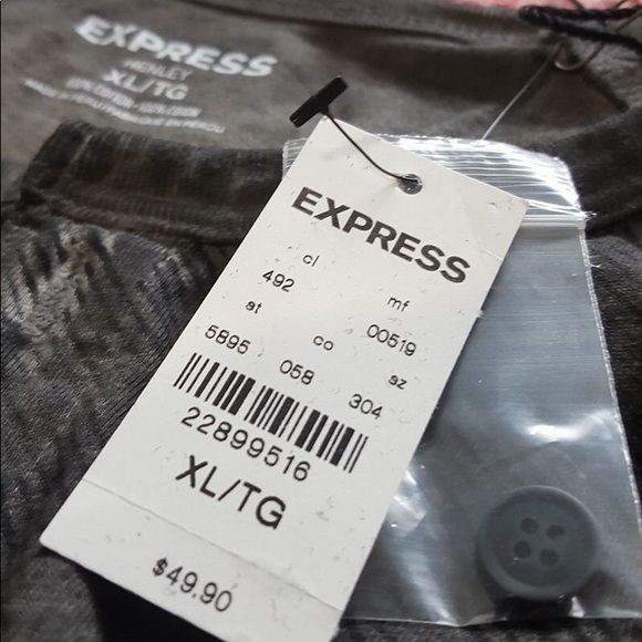 EXPRESS Men’s 3/4 sleeve henley tee - Picture 2 of 5